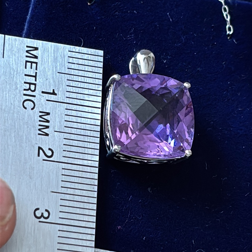 14k Gold Amethyst Pendant Necklace